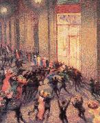 Umberto Boccioni a fight in the arcade USA oil painting artist